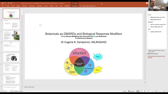CONNECT 2022 - Botanicals as DMARDS and Biological Response Modifiers | Eugene Zampieron, ND, RH(AHG)